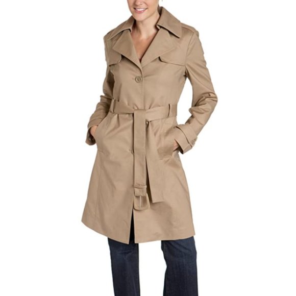 Kenneth Cole Classic Trench Coat Khaki Small - Picture 1 of 10